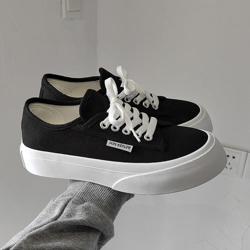 Dame sneakers i minimalistisk klassisk canvas-design med tyk sål Stilla