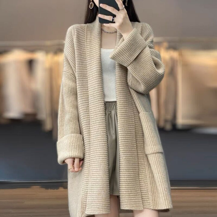 Femme Ribbstrik Åben-Front Cardigan Stilla