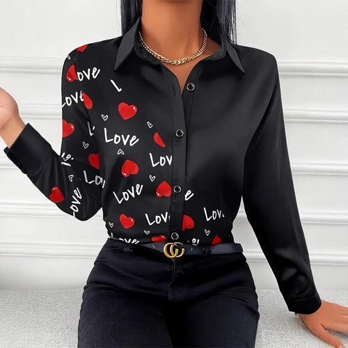 Dame elegant bluse med mode leopardmønster og smart knapdetalje Stilla