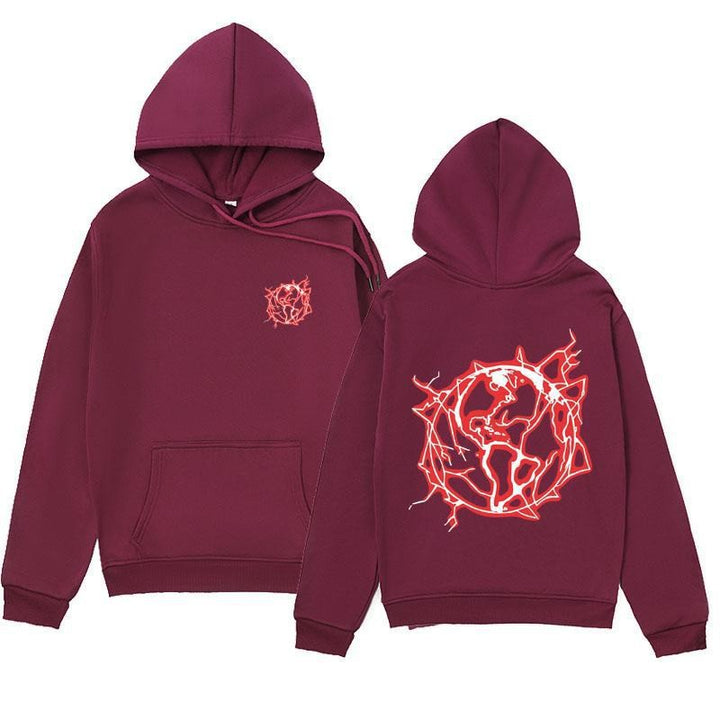 Kvinders hoodie sweatshirt med kunstnerisk grafisk print og praktisk kængurulomme Skovae
