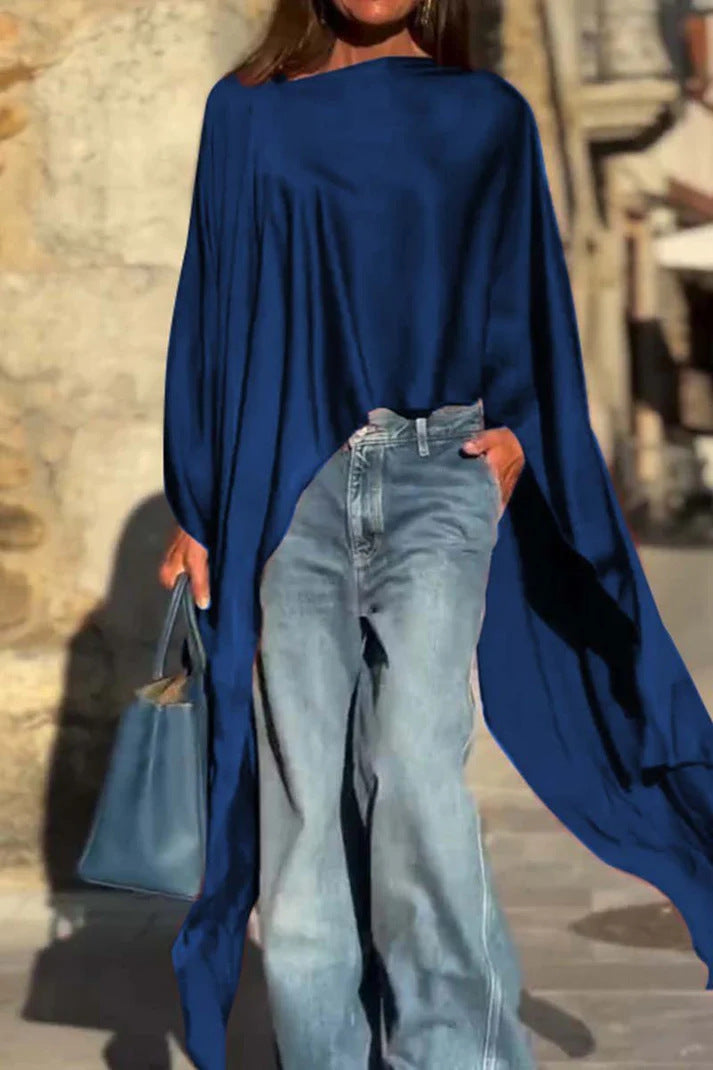 Dame mode oversized skjorte i let batiklook Stilla
