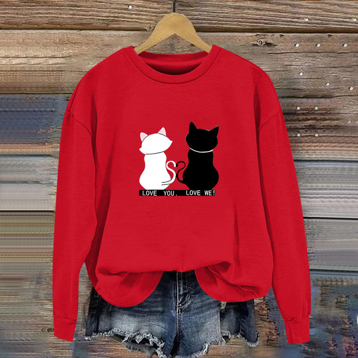Dame sweatshirt med legende kat design og humoristisk print Stilla