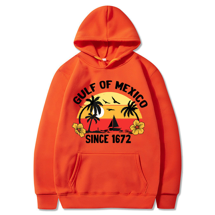 Dame hoodie med kreativt strandmotiver og højkvalitetsstof Skovae