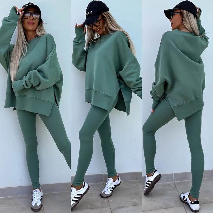 Stilla | Casual Løs Sweatshirt Bukser Sæt