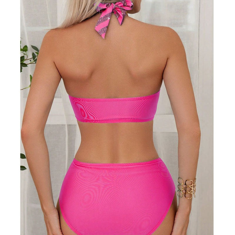 Dame bikini-sæt med høj talje og glamorøs indpakningsdesign Stilla