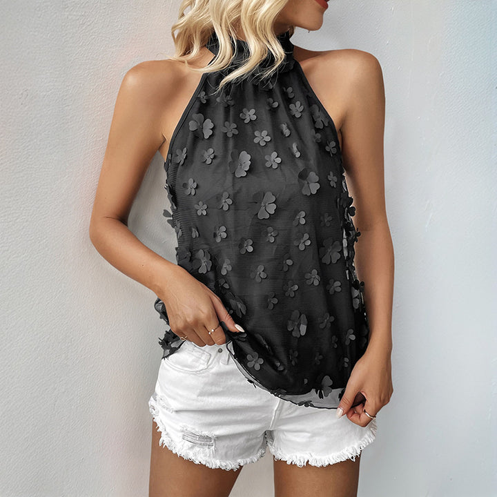 Femme Floral Applikation Haltertop Stilla