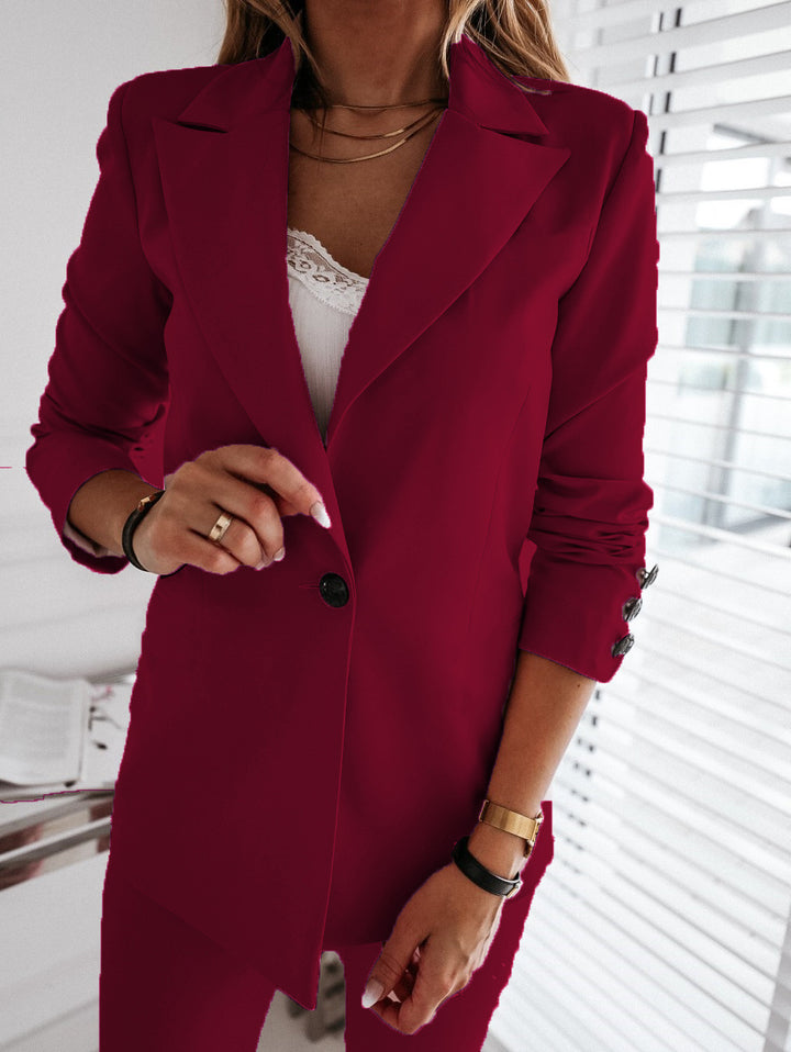 Dame Elegant Oversized Blazer med asymmetrisk snit Stilla