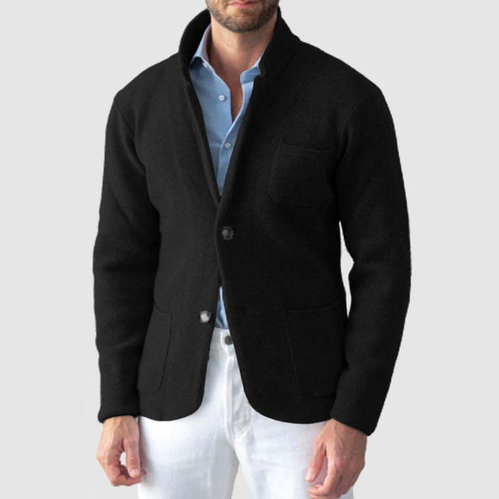 Herre afslappet strikblazer med moderne detaljer Stilla