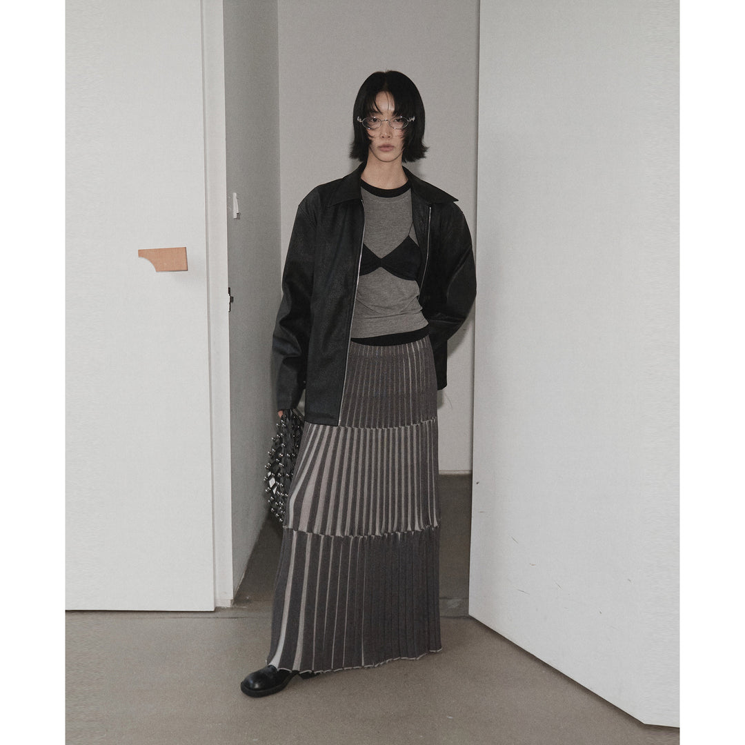 Dame trendy, krøllet midi-nederdel med elegant flair og fodlængde silhuet Stilla