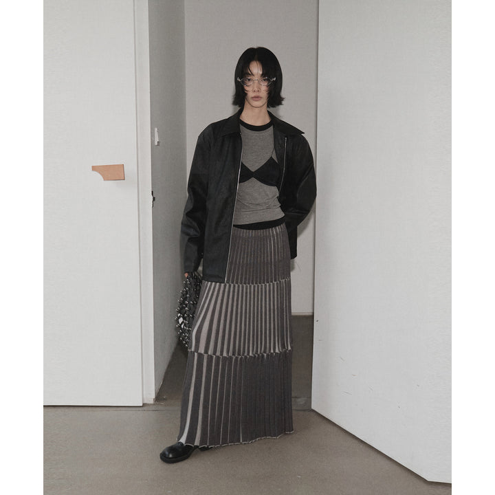 Dame trendy, krøllet midi-nederdel med elegant flair og fodlængde silhuet Stilla