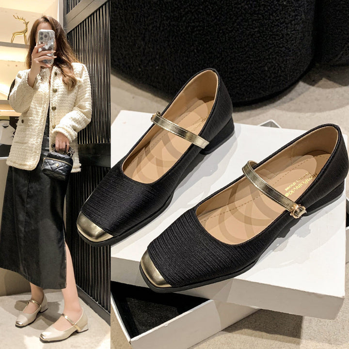 Damer elegante Mary Jane Ballerinas med metalliske accenter Stilla