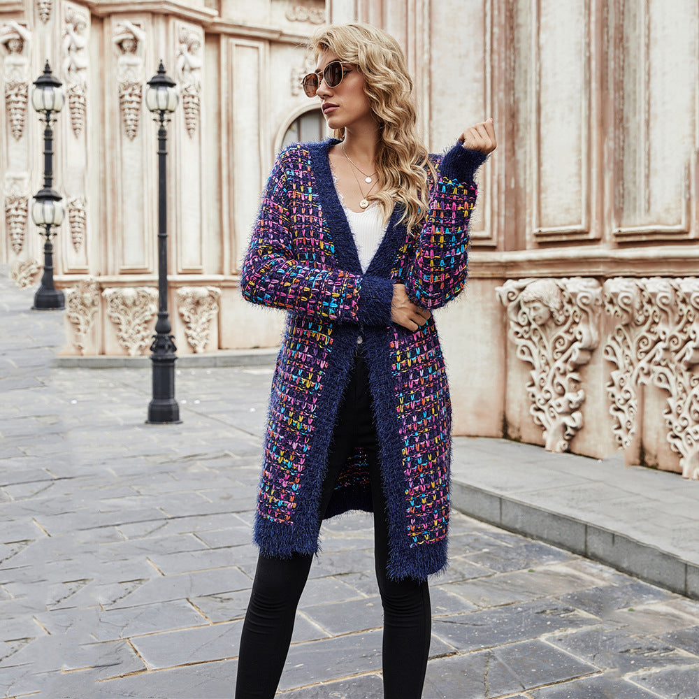Kvinderne farverige cardigan med teksturer og flossede søm Stilla