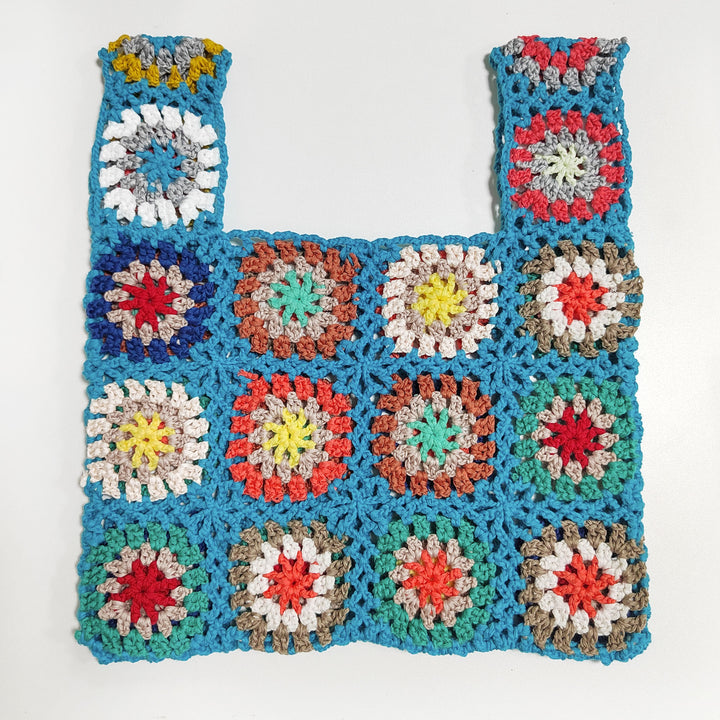 Dame Hæklet Patchwork Håndtaske Stilla