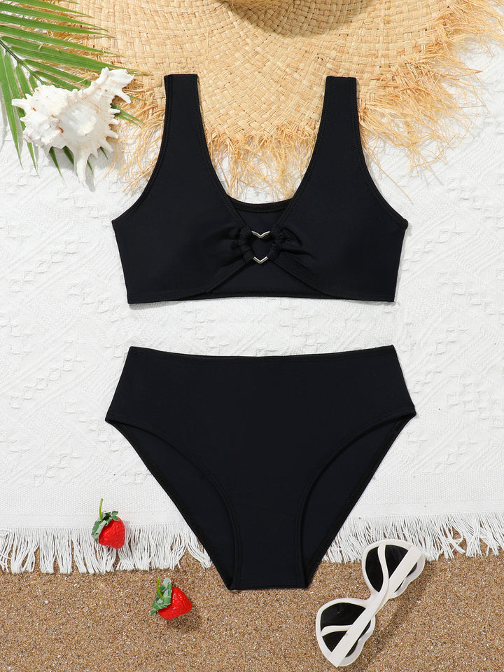 Dame Sporty bikini med raffineret ribdesign og højskåret trusse Stilla