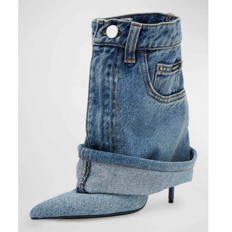 Femme Denim Stiletto Støvler Stilla