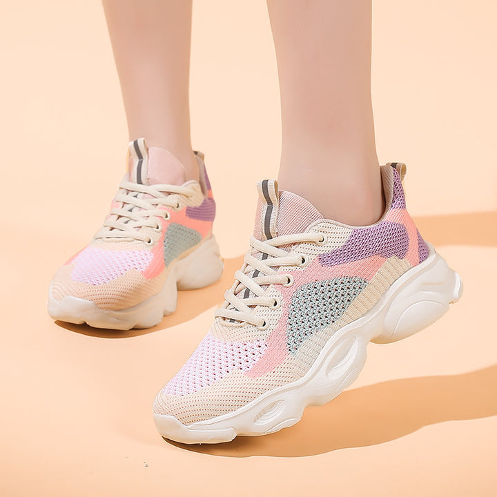 Dame mode Åndbare Sneakers med trendy design og fleksibel sål Stilla