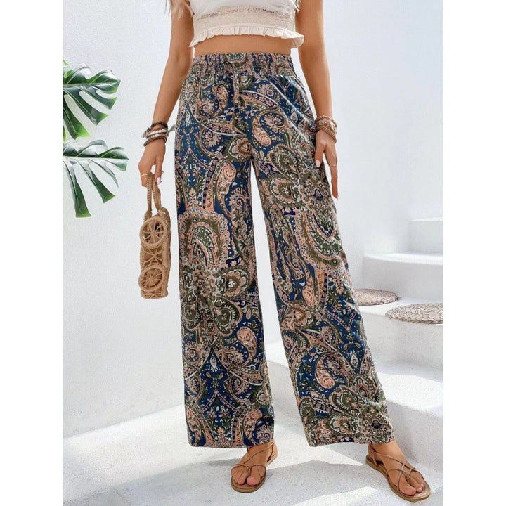 Dame Relaxed Fit Bohemian Tryk Bukser Stilla