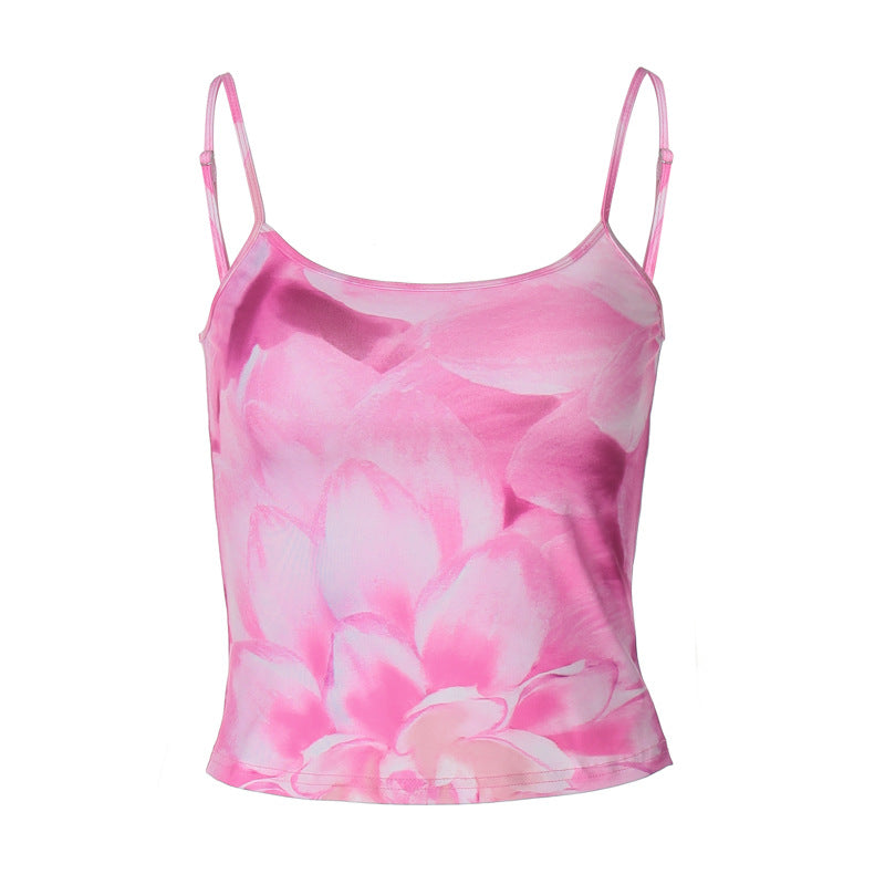 Dame Floral Print Spaghetti Top Skovae