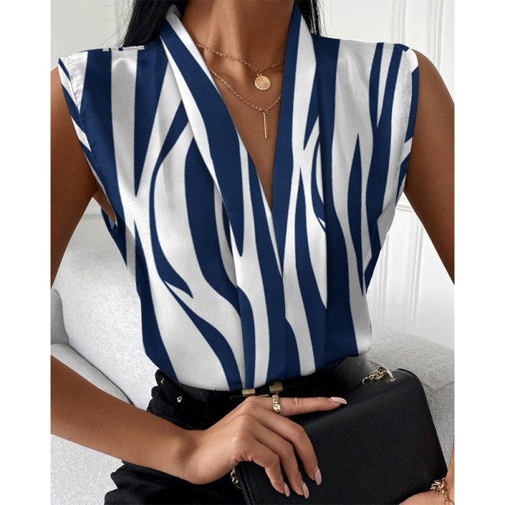 Dame Elegant Abstrakt Tryk Bluse Stilla