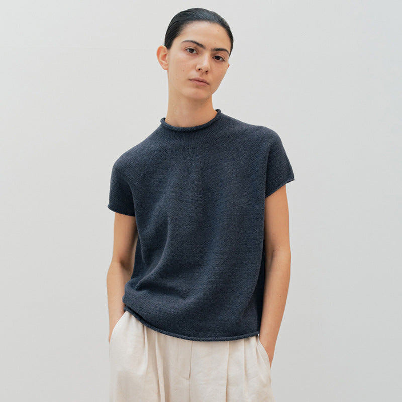 Dame kortærmet, elegant strikpullover Stilla