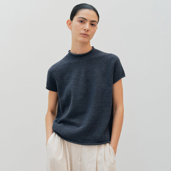 Dame kortærmet, elegant strikpullover Stilla