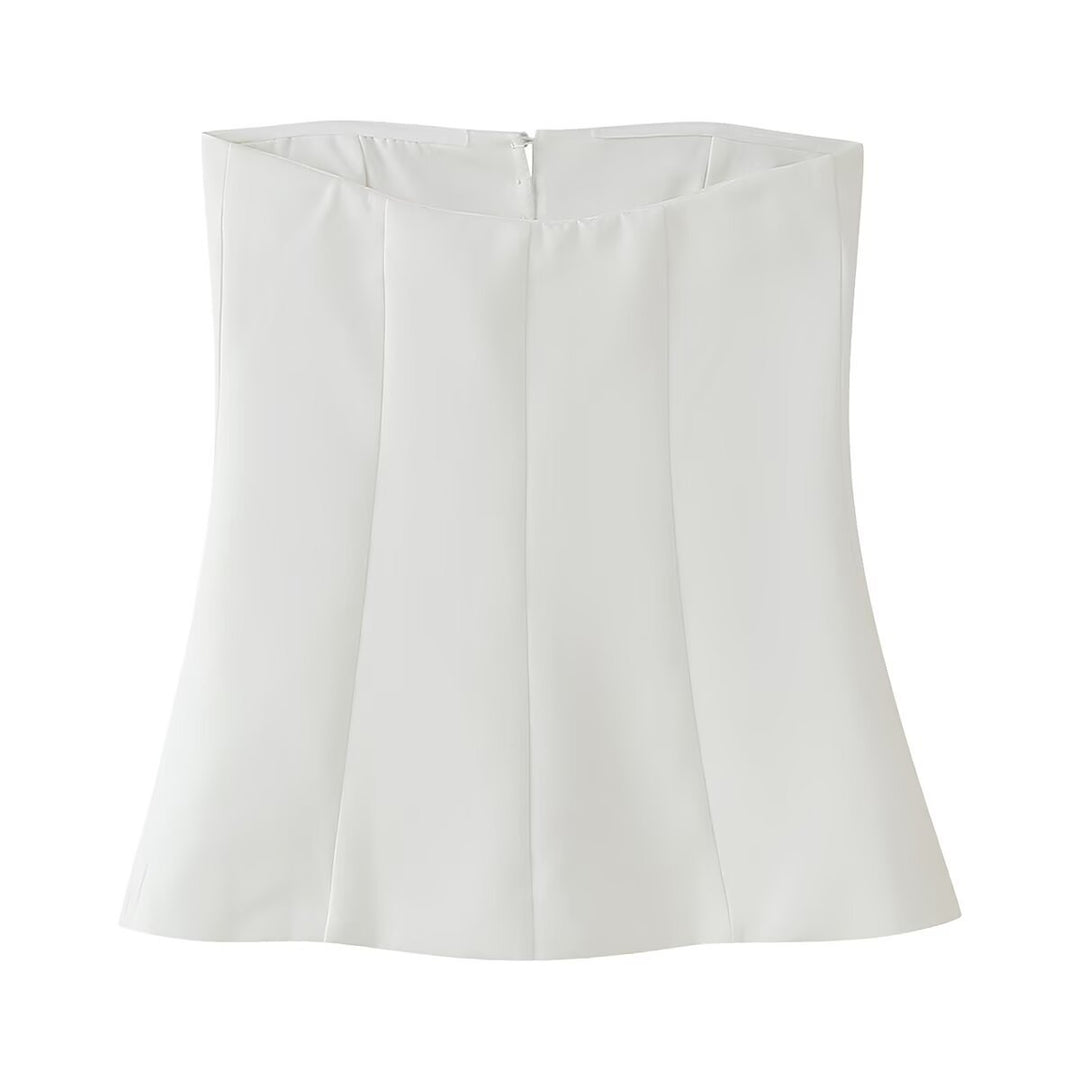 Femme Struktureret Satin Korset Top Stilla