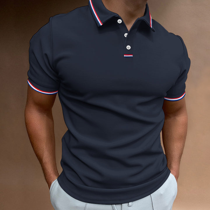 Herrer polo shirt med moderne kontrastdetaljer og åndbart stof Stilla
