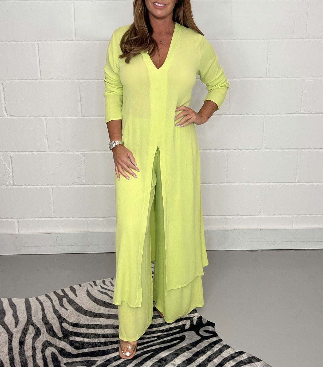 Dame Elegant Maxikjole med Slids Stilla