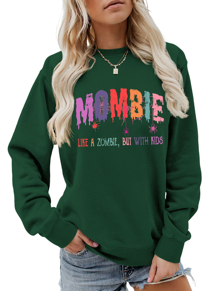 Dame sweatshirt med kreativt zombie-motiv Stilla