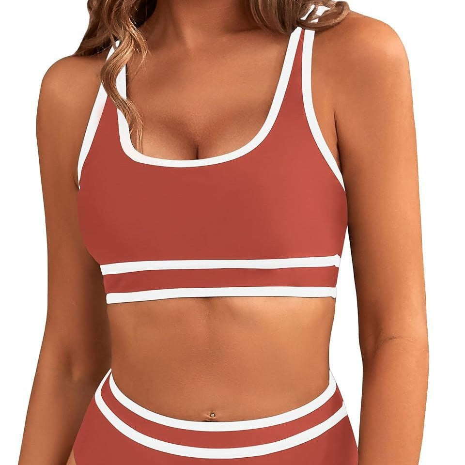 Dame Sporty Bikini-sæt med høj talje og brede stropper Stilla