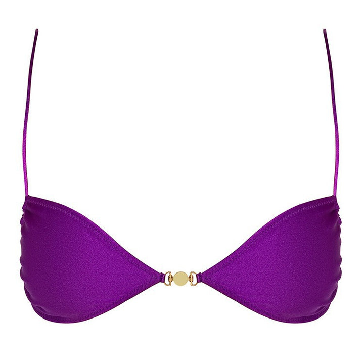 Dame Triangel-Bikini med skinnende materiale og raffineret smykkedetalje Skovae