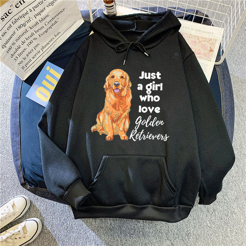 Kvindernes Hoodie med Kærlig Golden Retriever Motiv Skovae