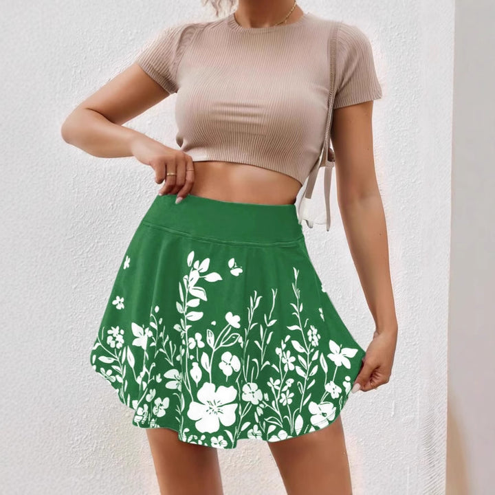 Dame Flydende Floral Print A-Linie Nederdel Stilla