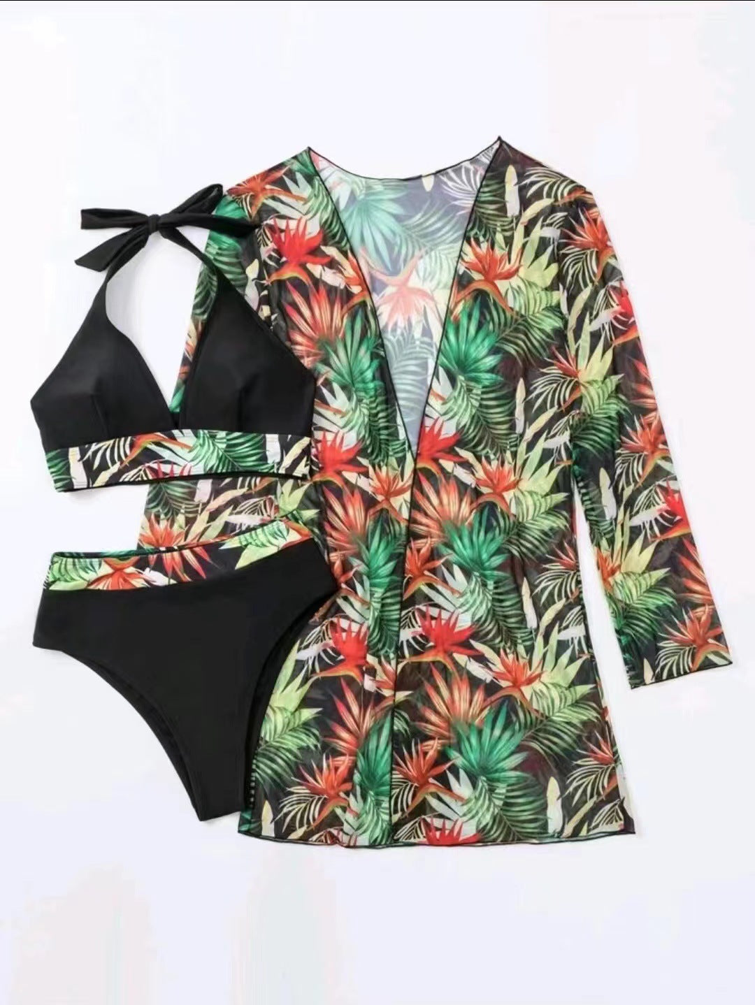 Dame bikini-sæt med blomstercover og moderne snit Stilla