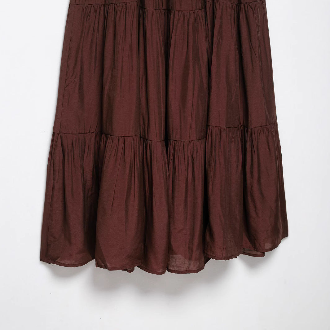 Femme Maxi Slip Kjole med Flæsekant og Spaghetti Stropper Stilla