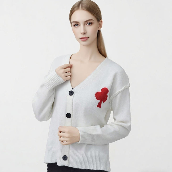 Kvinders cardigan med hjertestik og blødt materiale Stilla