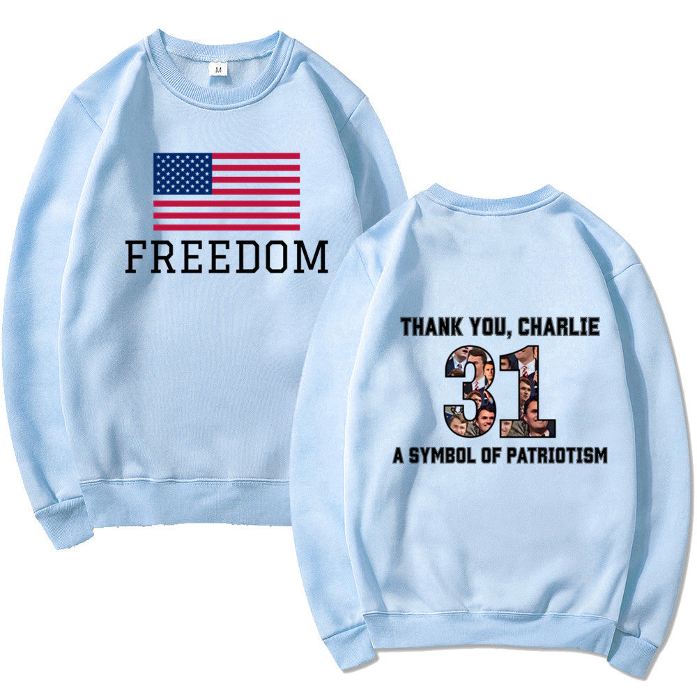 Kvinders sweatshirts med patriotisk tryk og blødt materiale Stilla