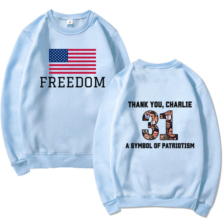 Kvinders sweatshirts med patriotisk tryk og blødt materiale Stilla