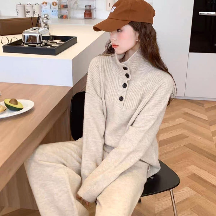 Femme Strukturstrikket Lounge Sæt Stilla