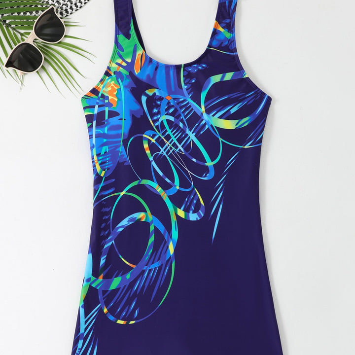 Femme Sporty Graphic Print Badedragt Overall Stilla