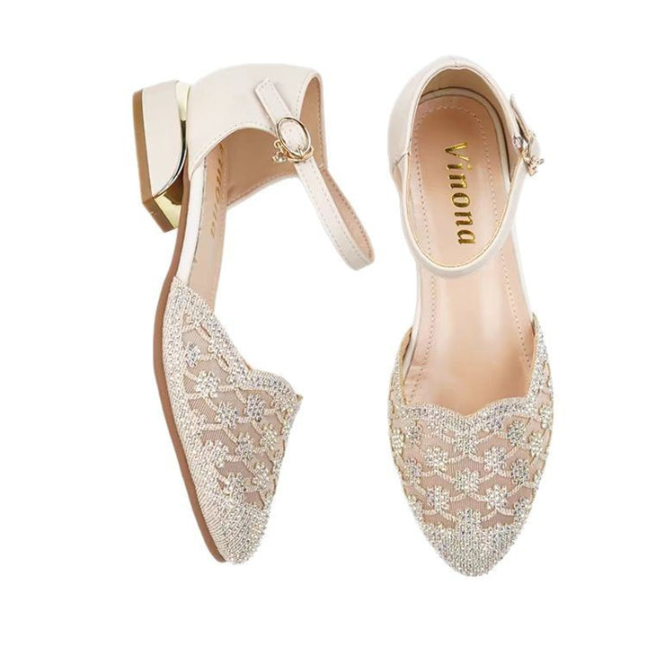 Dame elegante Slingback Ballerinas med blomster spidsede detaljer og moderigtige accenter Stilla