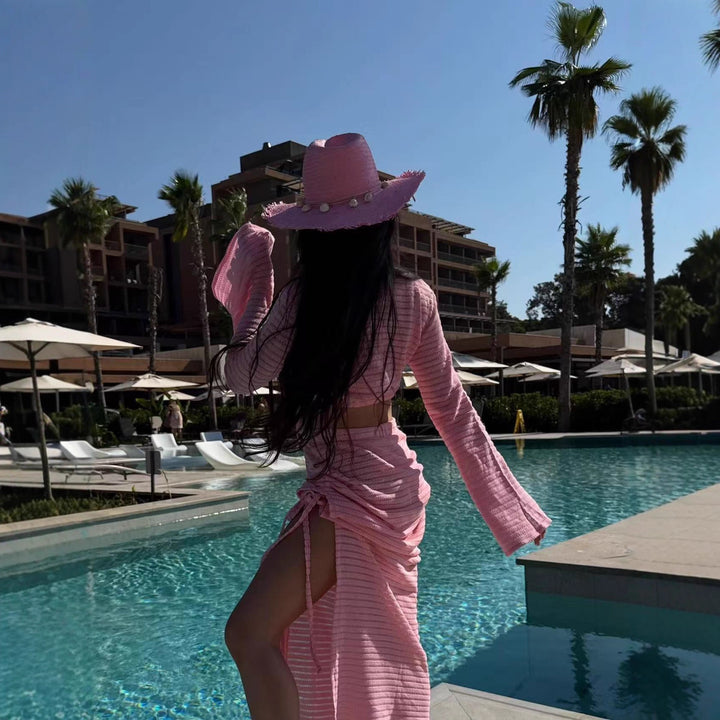 Damer betagende strandklædelige outfit med cropped top og maxiskørt Skovae