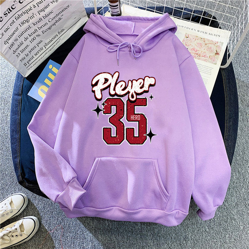 Kvindelig hætte sweatshirt med kreativ basketball design Skovae