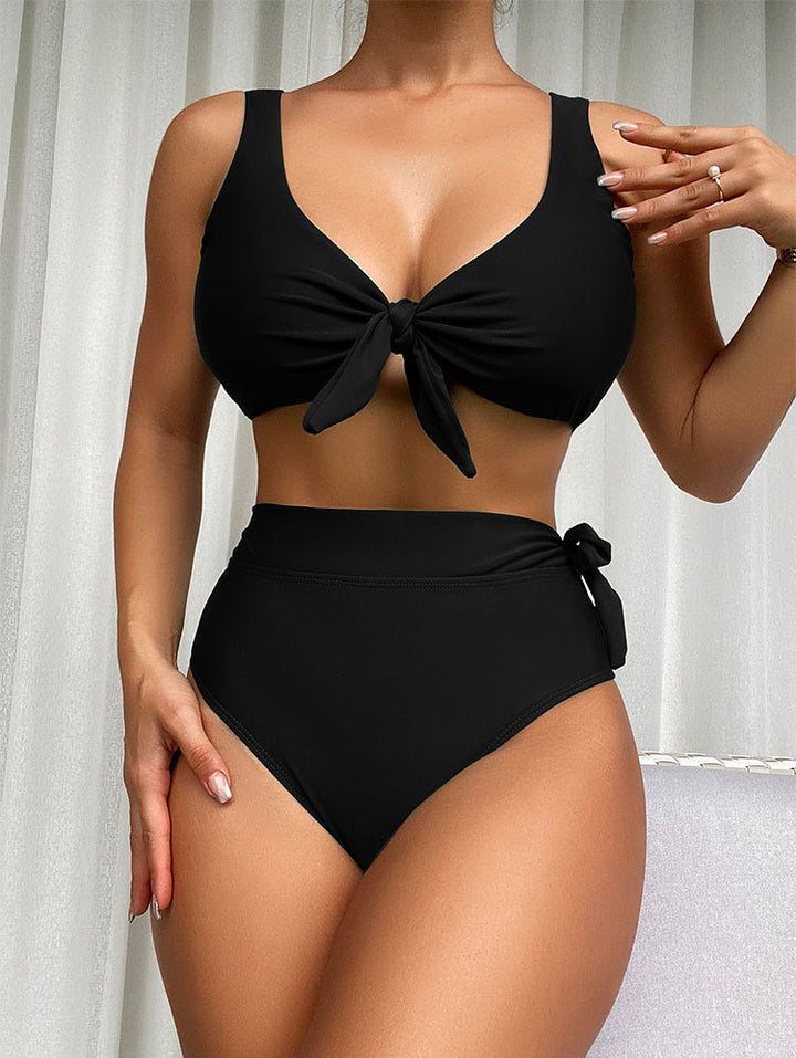 Damer Højskåret Bikini med justerbar knude Skovae