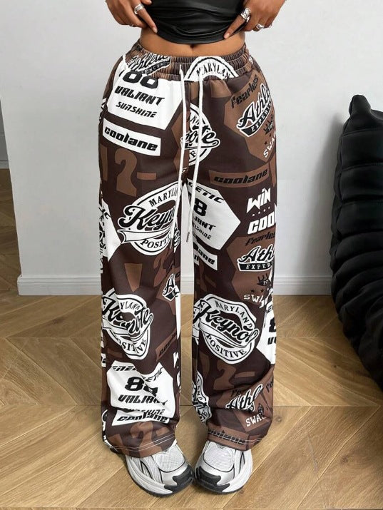 Dame Mode Fritidsbukser med iøjnefaldende print og elastisk bånd Skovae