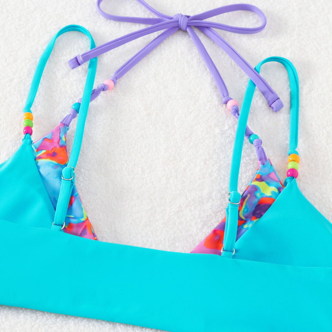 Dame bikini-sæt med spændende blomsterdesign og klassiske trekantkopper Stilla