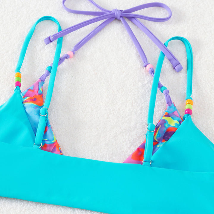 Dame legesy bikini med farverigt blomsterdesign Skovae
