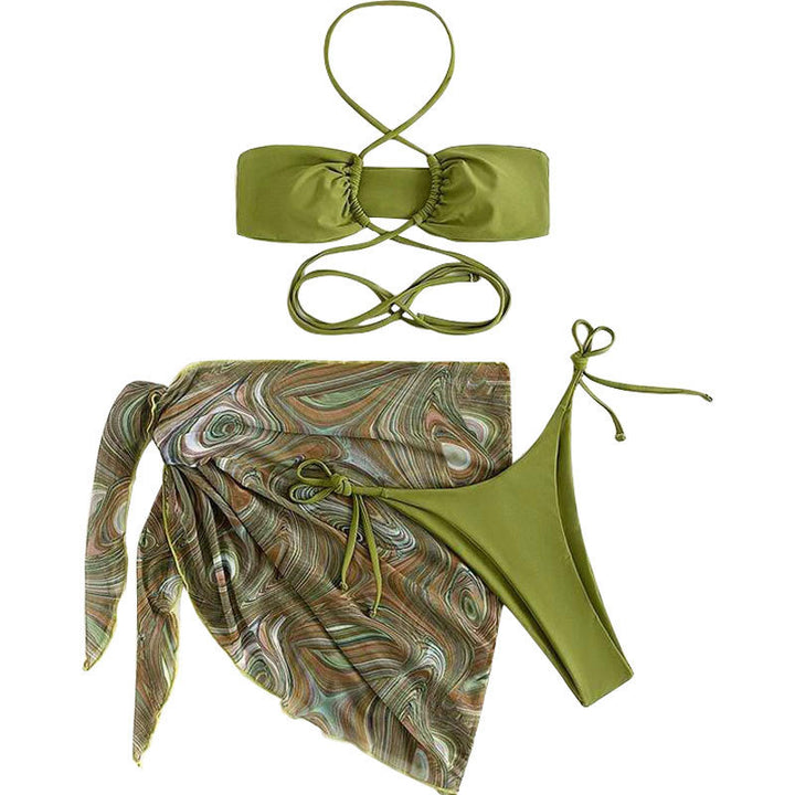 Kvinder To-delt Wrap Bikini Sæt Stilla