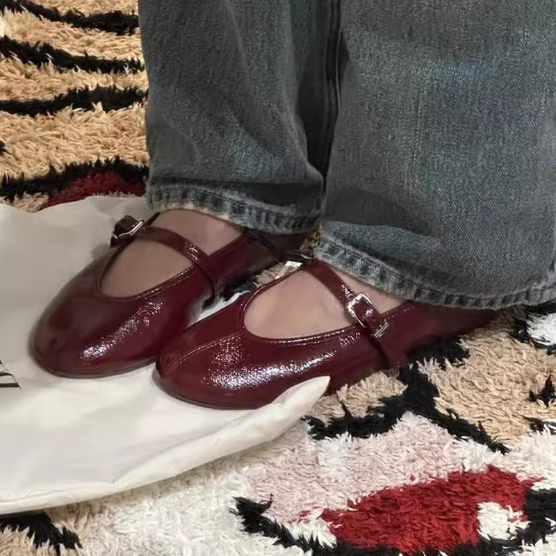 Dame Klassiske Mary Jane Ballerinas med spænde-detalje Stilla