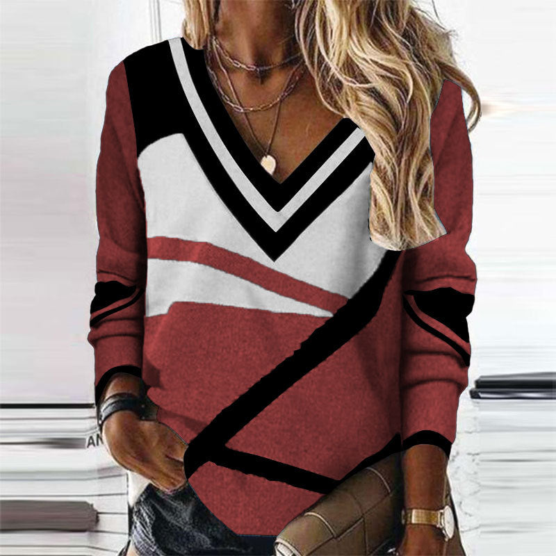 Stilla | Elegant Print V-Hals Mode T-shirt